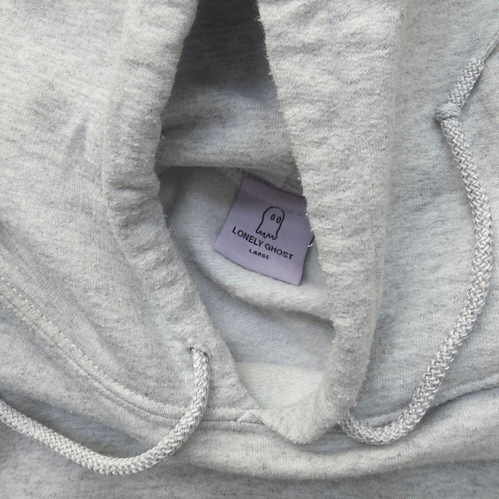 Lonely Ghost The Apple Hoodie Heathered Gray Graphic Print Unisex Sz Large - Picture 5 of 10